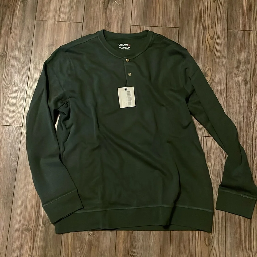 NWT long sleeve green Untuckit shirt sz large - Picture 1 of 4